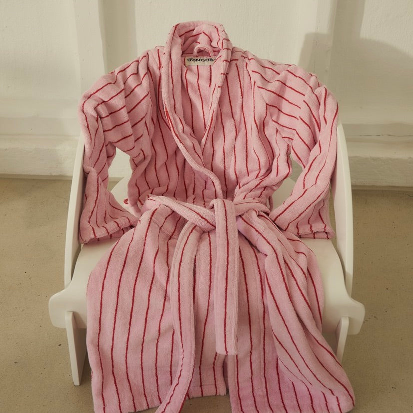 BONGUSTA Bademantel „Naram Baby Pink & Sky Patrol Red“ (L/XL) | BONGUSTA | Komfortabler Bademantel