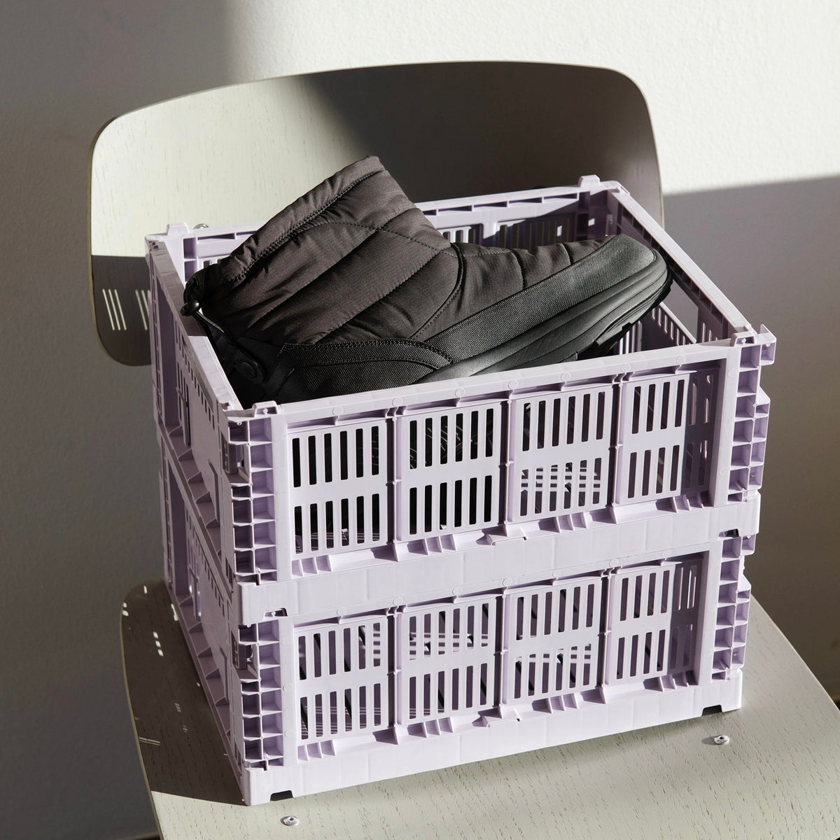 HAY Faltbox „Colour Crate Medium Lavender“ | Vielseitig & soft | HAY