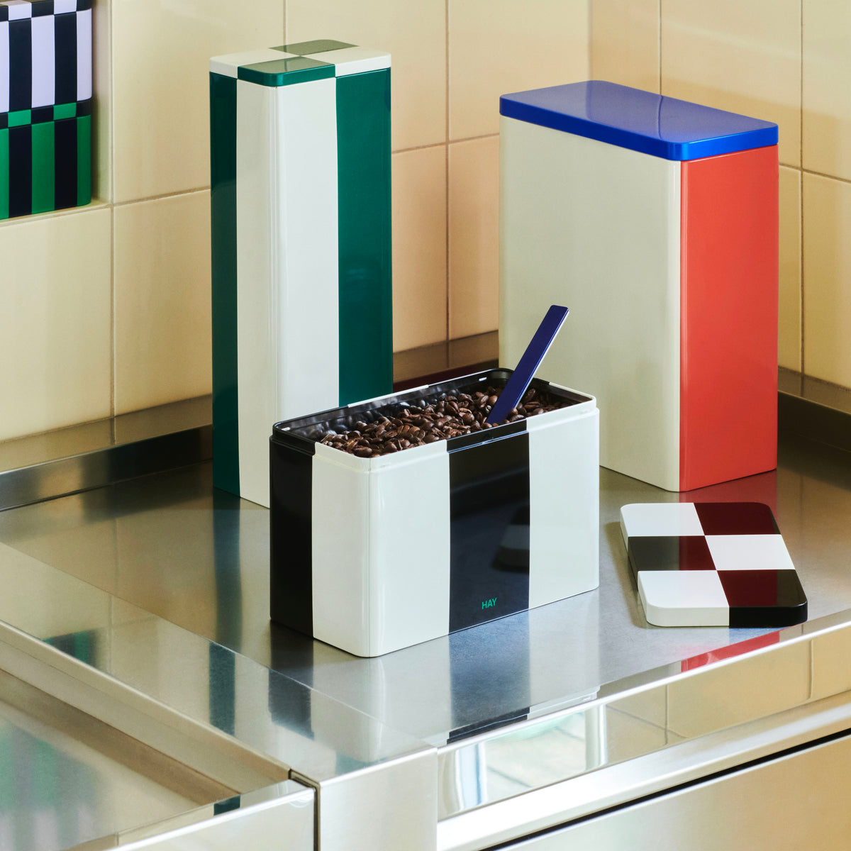 HAY Dose „Tin Container Medium“ | Black & Off-White | HAY