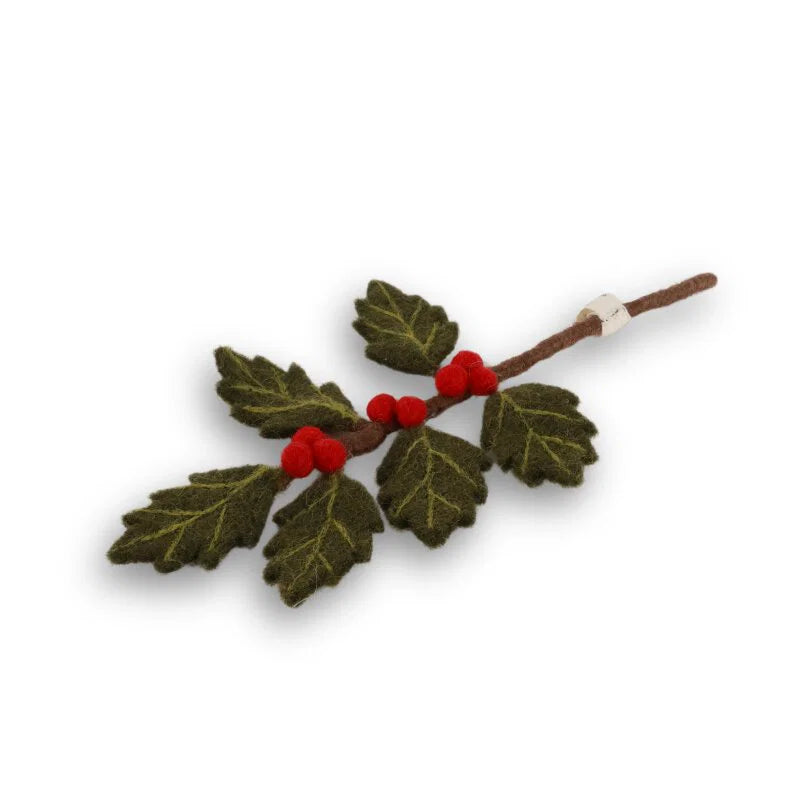 Gry & Sif Filz-Zweig “Mini Branch Holly” | Weihnachtsdeko | Gry & Sif