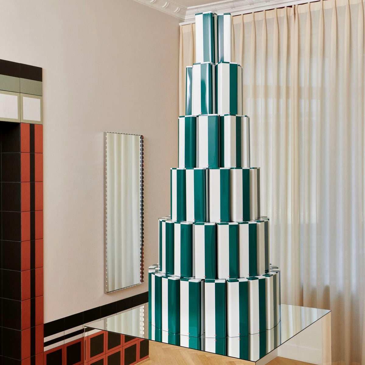 HAY Dose „Tin Container Slim“ | Green & Off-White | HAY
