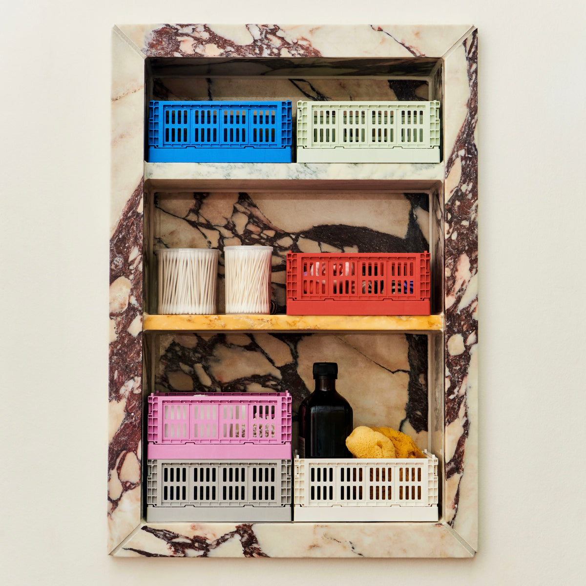 HAY Faltbox „Colour Crate Mini Blush“ | 2er-Set in weichem Ton | HAY