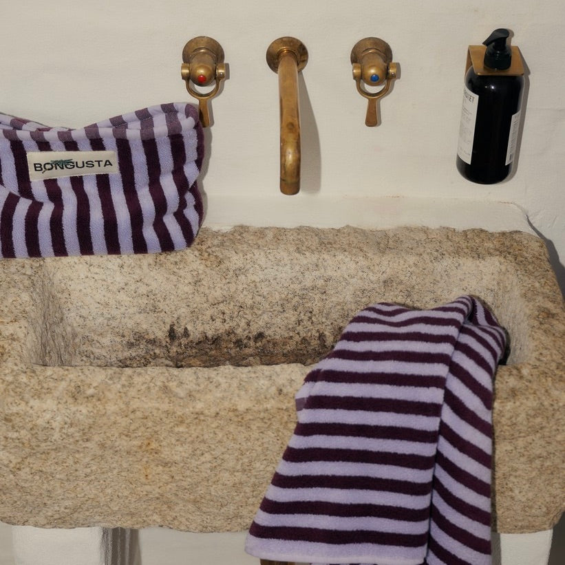 BONGUSTA Handtuch „Naram Wine & Lavender Blue“ | 50 × 80 cm | Bongusta