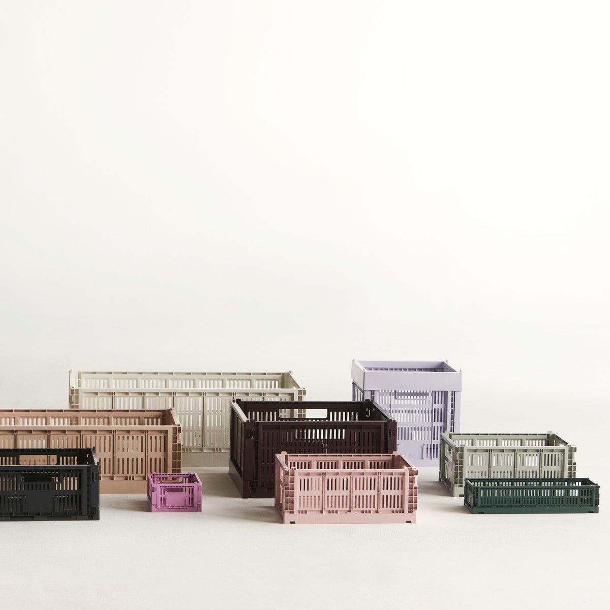HAY Faltbox „Colour Crate Mini Oblong Sage Green“ | Schmal & stilvoll | HAY
