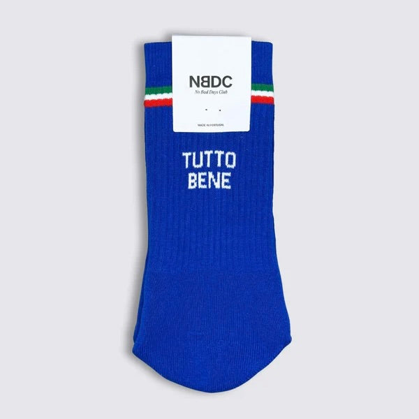 NO BAD DAYS CLUB Socken “Tutto Bene Italia, Blue & Rosso” | 3er-Set Italien Flair | NO BAD DAYS CLUB