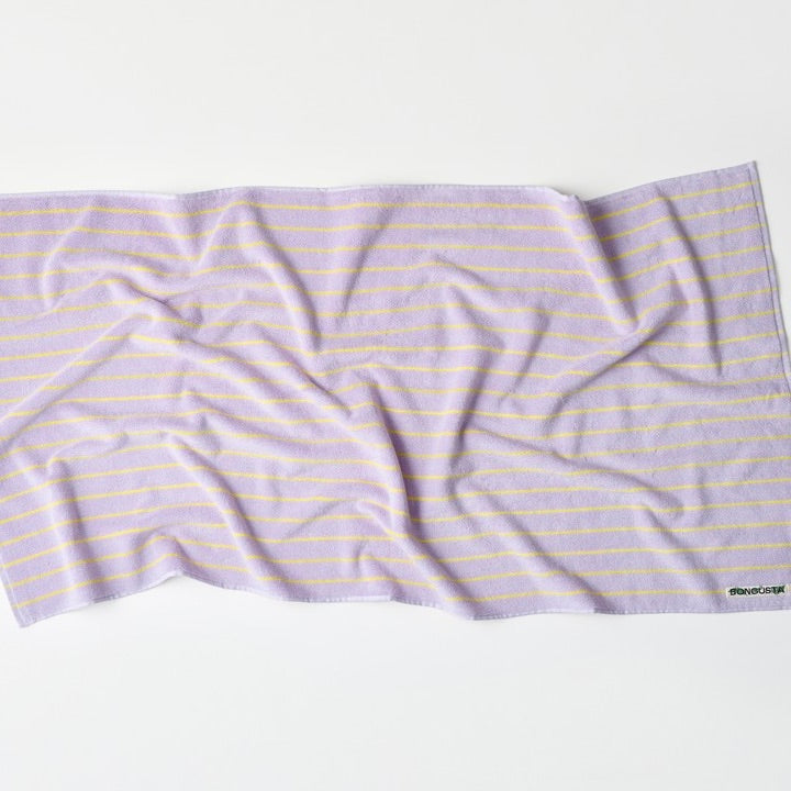 BONGUSTA Badetuch “Naram Lilac & Neon Yellow” 70x140 cm | BONGUSTA