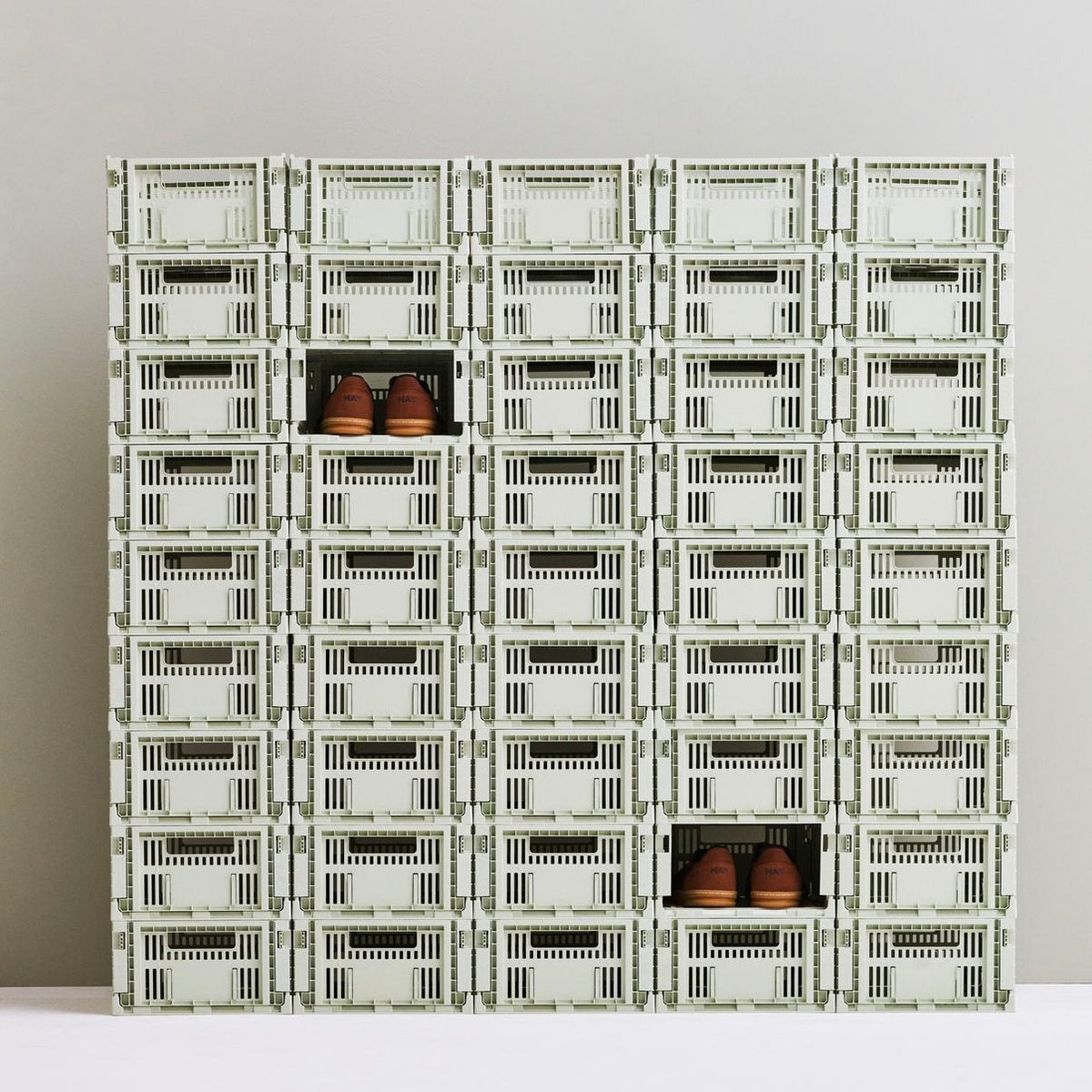 HAY Faltbox „Colour Crate Medium Mint“ | Praktisch in Pastellgrün | HAY