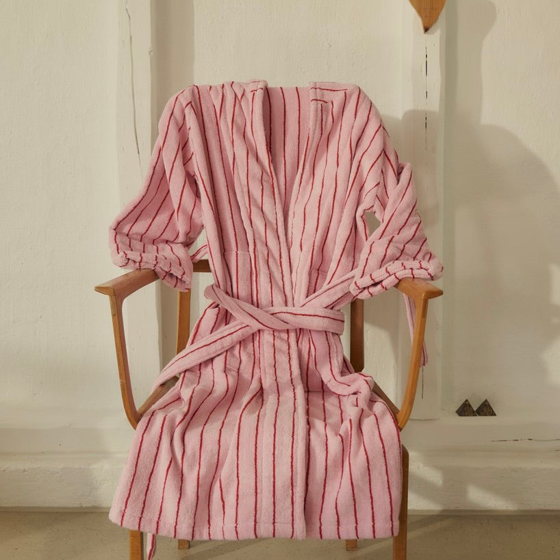BONGUSTA Bademantel „Naram Baby Pink & Sky Patrol Red“ (L/XL) | BONGUSTA | Komfortabler Bademantel