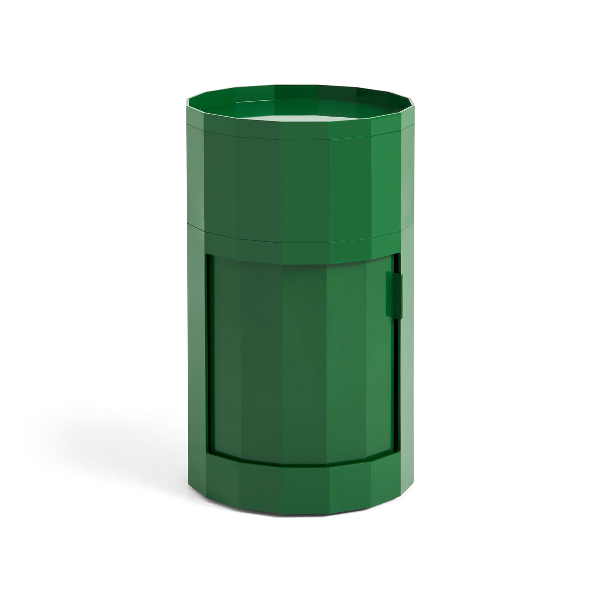 HAY Container „Facet Cabinet High Spinach Green“ (mit Rollen) | Beistelltisch mit Farbe | HAY