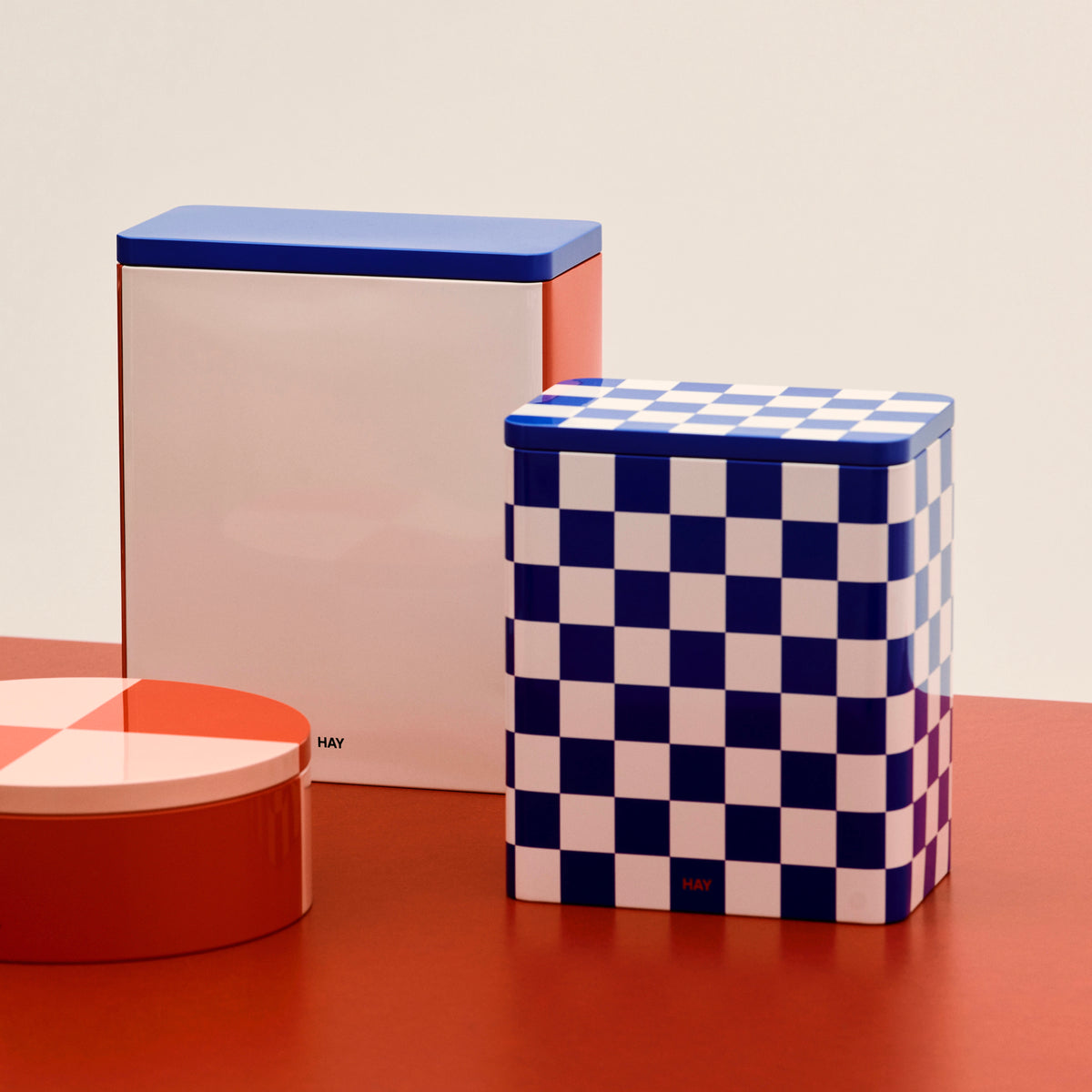 HAY Dose „Tin Container Large“ | Blue & Off-White | HAY