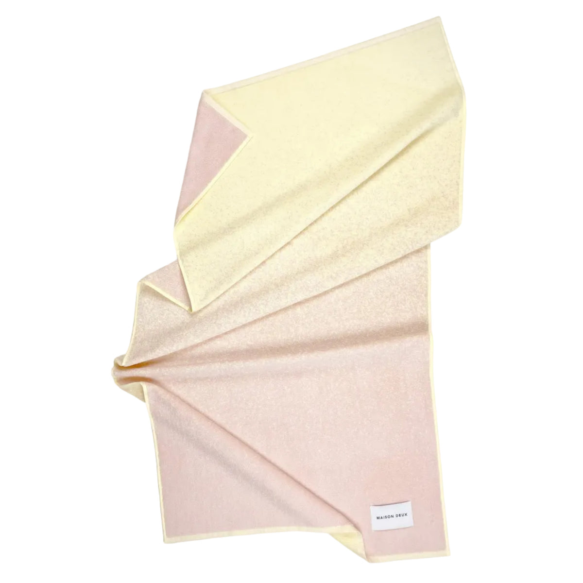 Maison Deux Badetuch “Gradient Buttergelb Rosa” 70x140 cm | Maison Deux