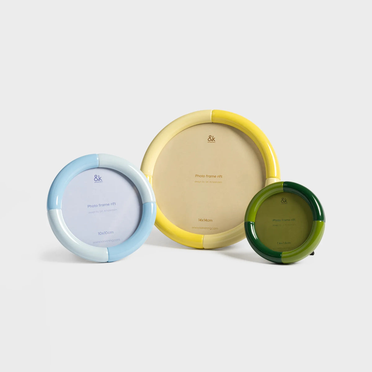 &Klevering Bilderrahmen „Rift Round Medium 10 cm“ | Kreisform mit Charakter | &Klevering