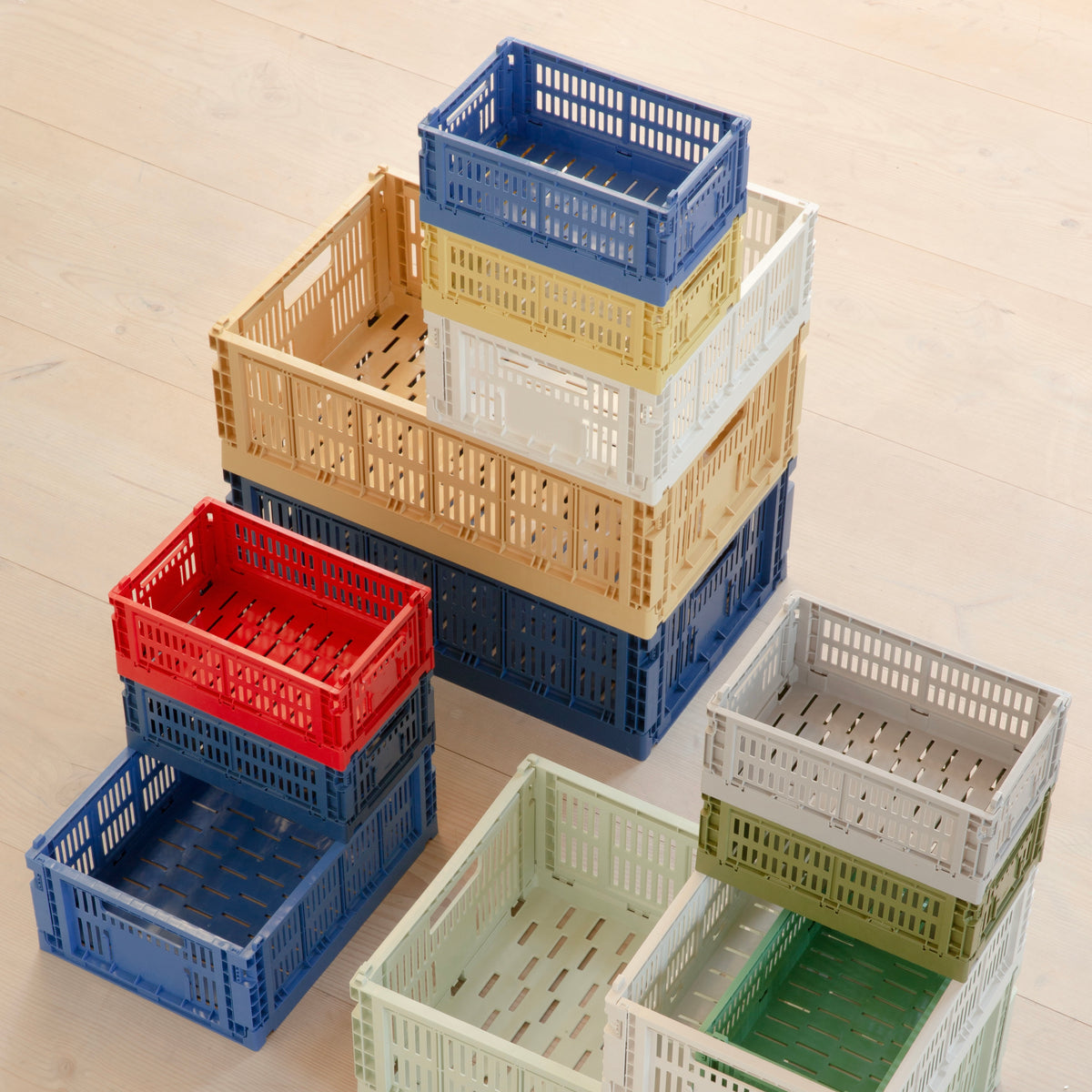 HAY Faltbox „Colour Crate Mini Blush“ | 2er-Set in weichem Ton | HAY