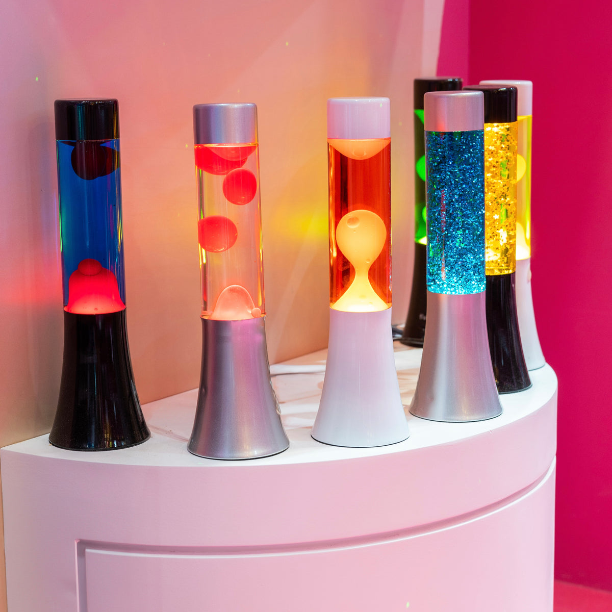 Fisura Lava Lampe "Mini Red & Blue" | Nostalgisches Retro-Feeling | Fisura