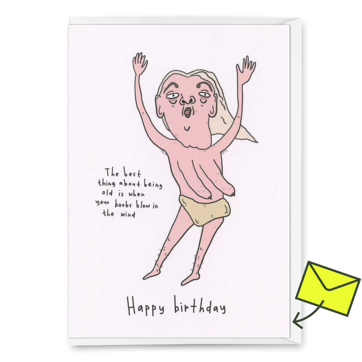 Eat Mielies Weird Illustration Grußkarte "Old lady boobs" | Lustige Geburtstagskarte | Eat Mielies
