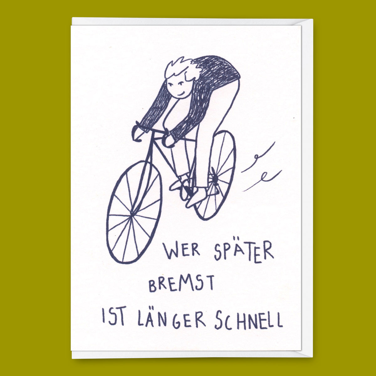 Deli Cards Grußkarte "Wer später bremst" | Lustige Klappkarte mit Spruch
