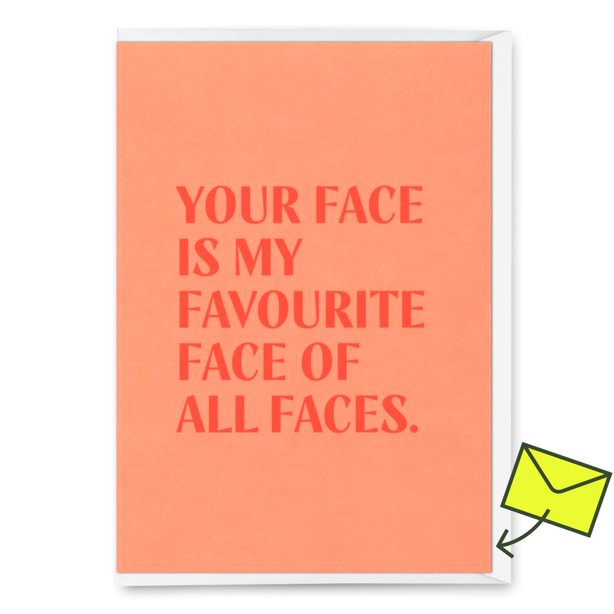 Deli Cards Grußkarte "Favourite face" | Schöne Klappkarte mit Spruch für Verliebte