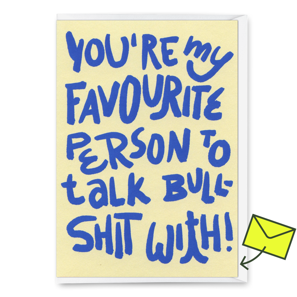 Deli Cards Grußkarte "Favorite person to talk shit with" | Lustige Klappkarte mit Spruch