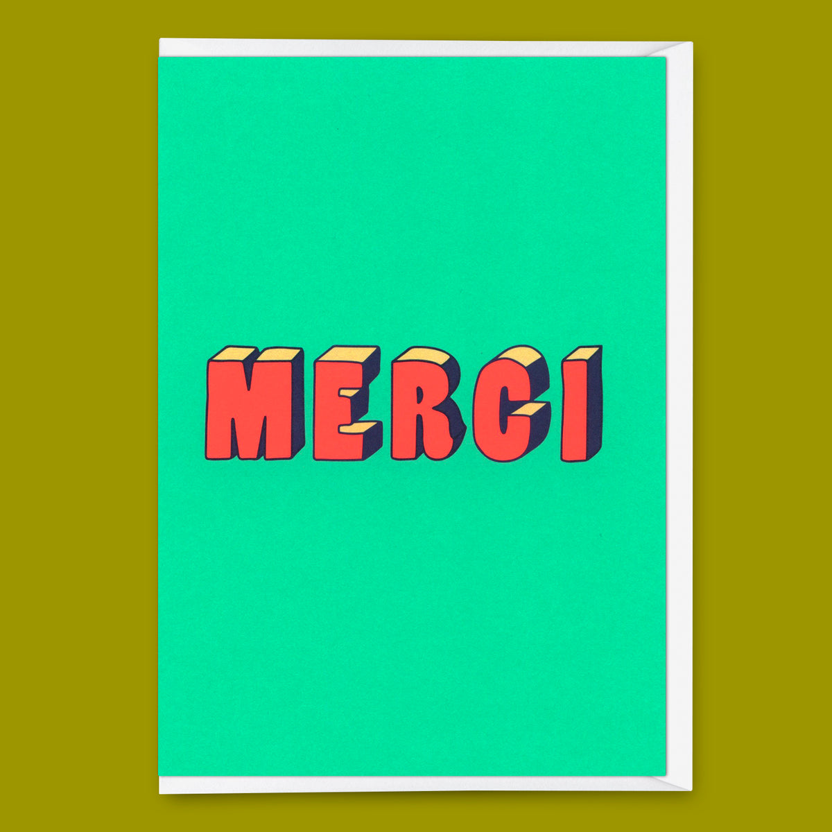 Deli Cards Grußkarte "Merci 3D-Typo" | Coole Klappkarte zum Dankesagen