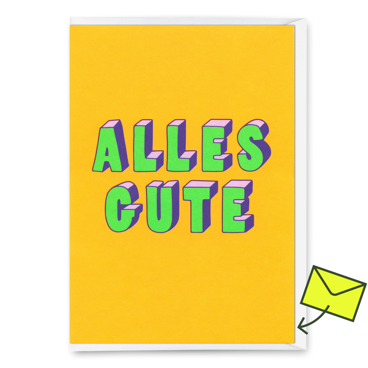 Deli Cards Grußkarte "Alles Gute 3D-Typo" | Coole Klappkarte zur Hochzeit