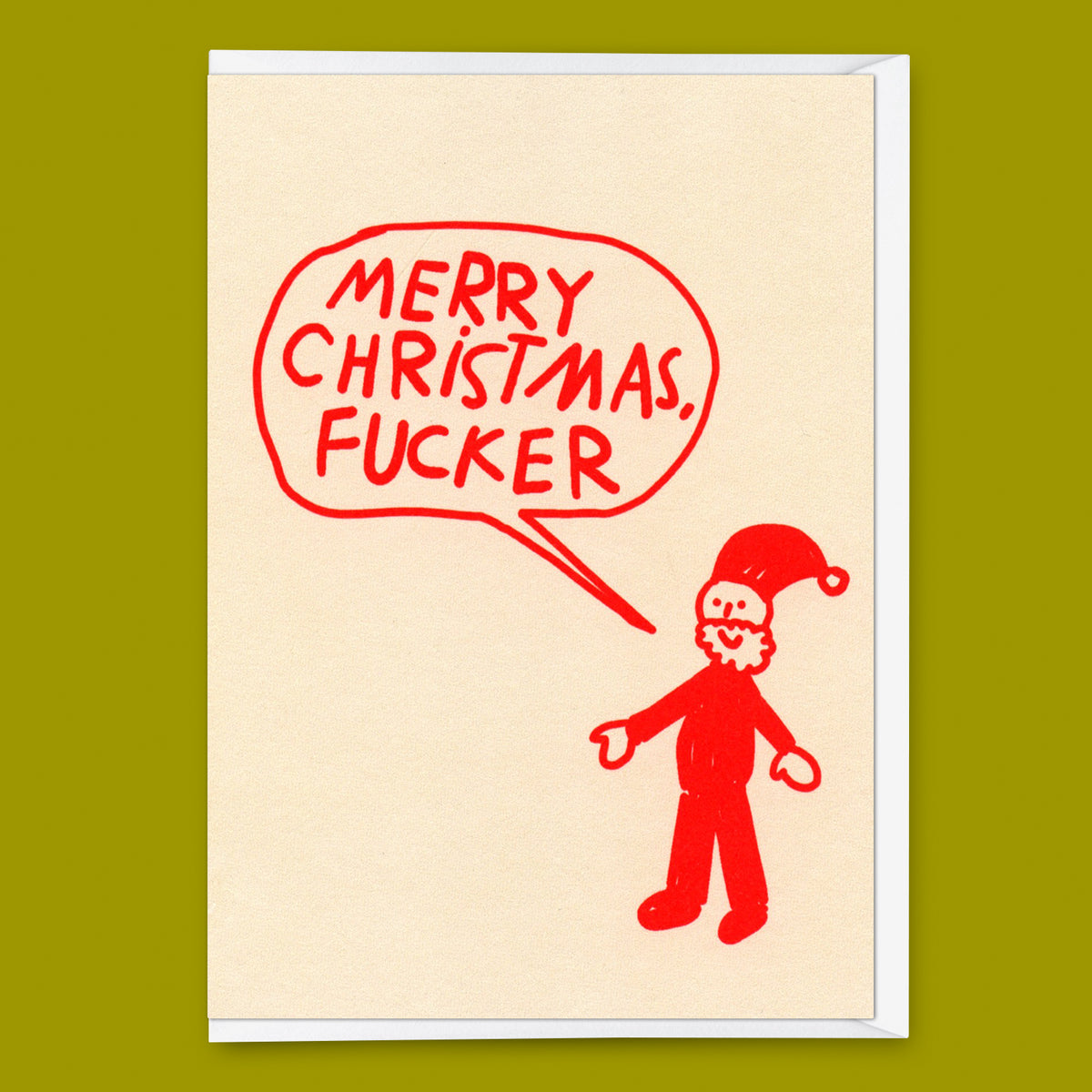 Deli Cards Grußkarte "Primitive Santa" | Ausgefallene Klappkarte zu Weihnachten