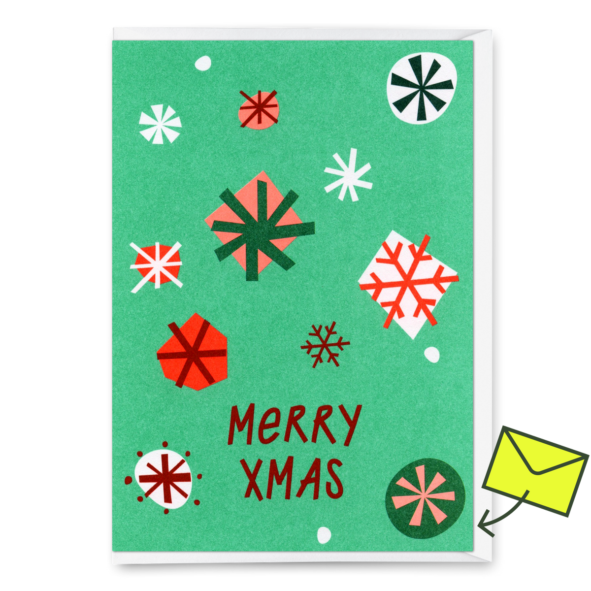 Deli Cards Grußkarte "Xmas Schneeflocken Türkis" | Schöne Klappkarte zu Weihnachten