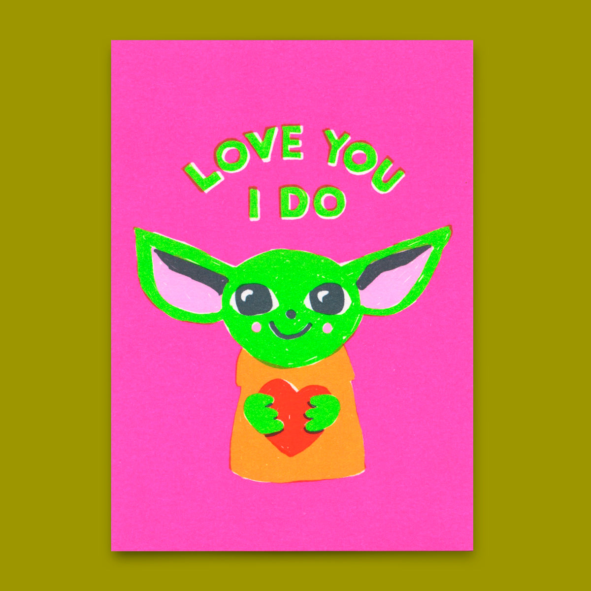 Deli Cards Postkarte "Love you I do" | Lustige Karte mit Spruch für Verliebte