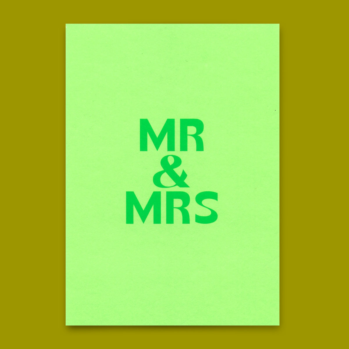 Deli Cards Postkarte "Mr & Mrs Grün" | Schöne Karte zur Hochzeit