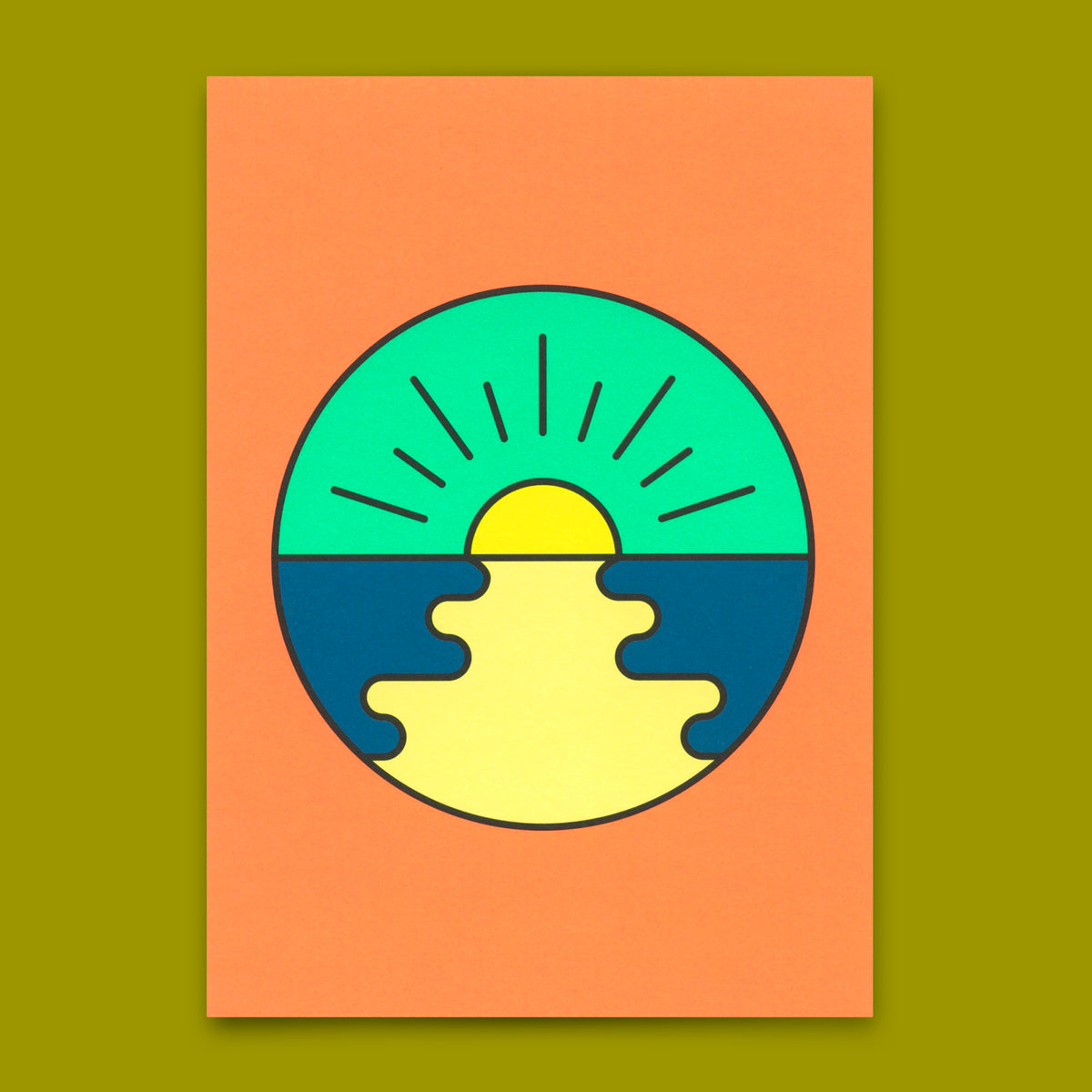 Deli Cards Postkarte "Sun down" | Schöne Karte für jeden Anlass