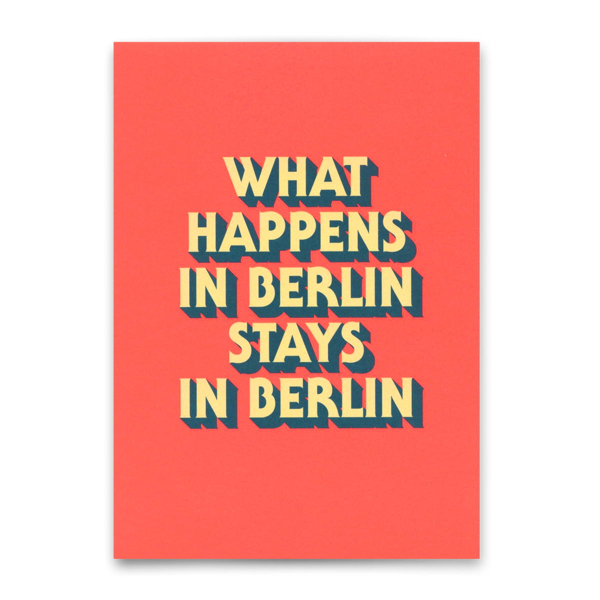 Deli Cards Postkarte "What happens in Berlin" | Besondere Karte mit Spruch