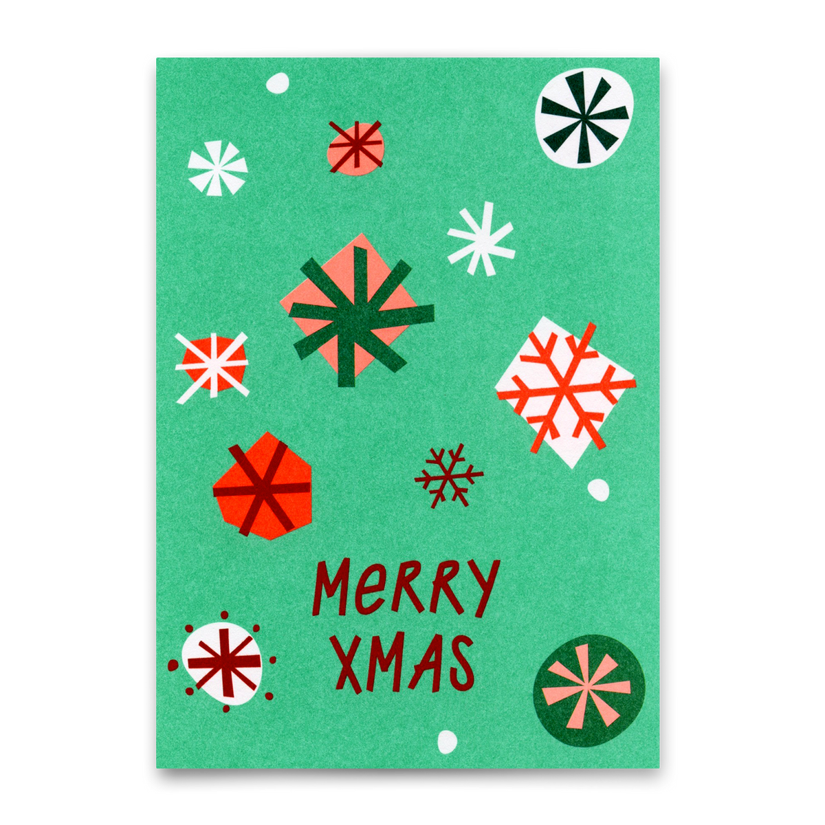 Deli Cards Postkarte "Merry Xmas Schneeflocken Türkis" | Besondere Karte zu Weihnachten