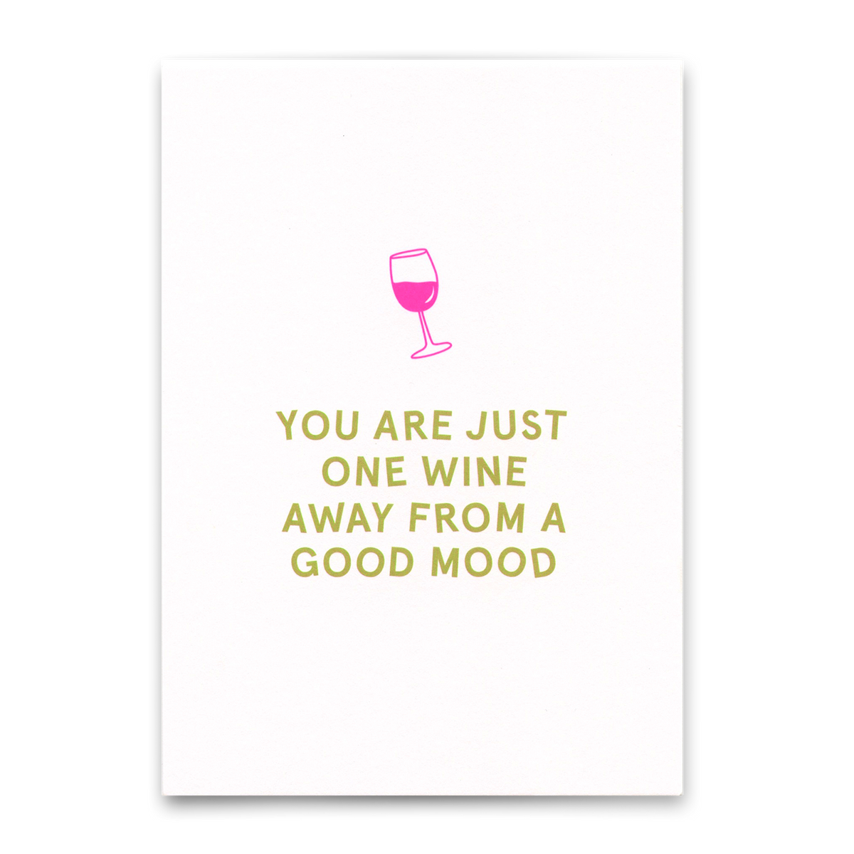 Deli Cards Postkarte "One wine away" | Lustige Karte mit Spruch für jeden Anlass
