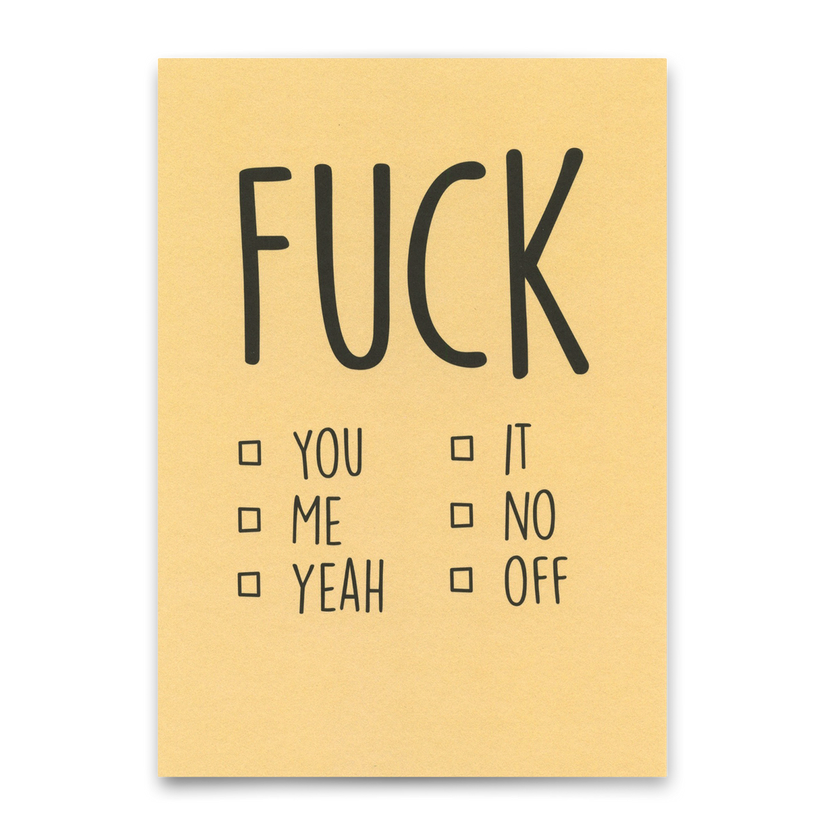Deli Cards Postkarte "Fuck you/me/yeah" | Lustige Karte für jeden Anlass