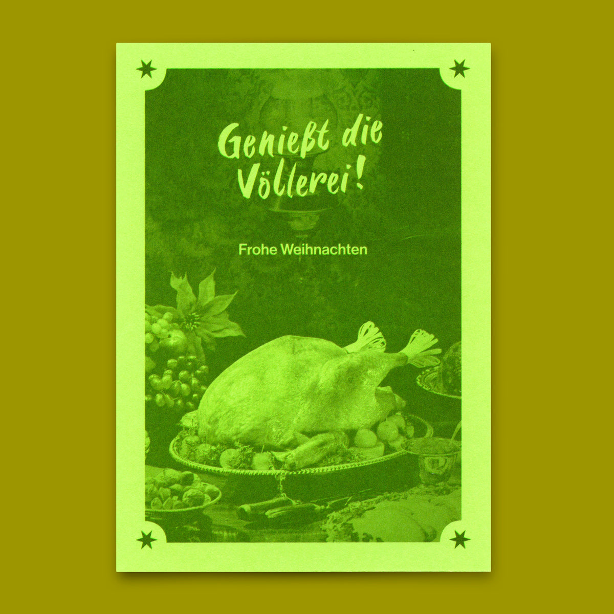 Deli Cards Postkarte "Weihnachtsvöllerei" | Coole Karte zu Weihnachten