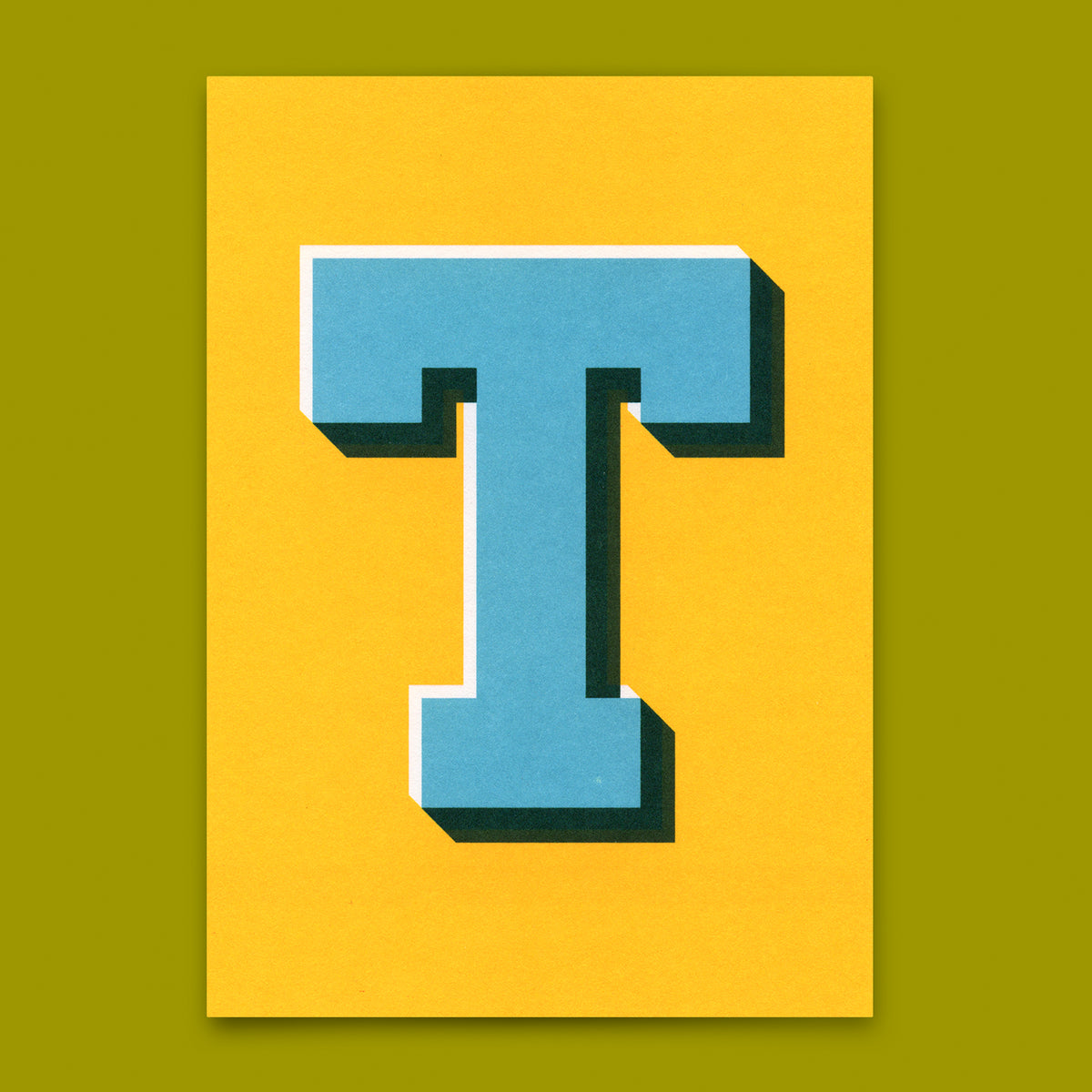 Deli Cards Monogrammkarte "T" | Coole Buchstaben Postkarte