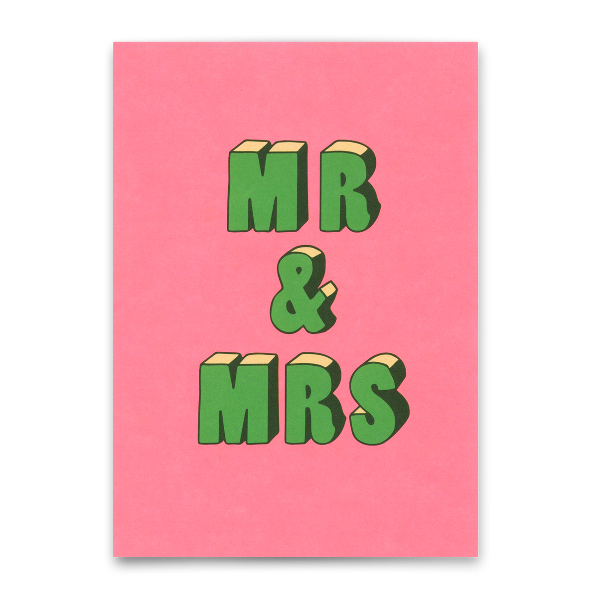Deli Cards Postkarte "Mr & Mrs 3D-Typo" | Coole Karte zur Hochzeit