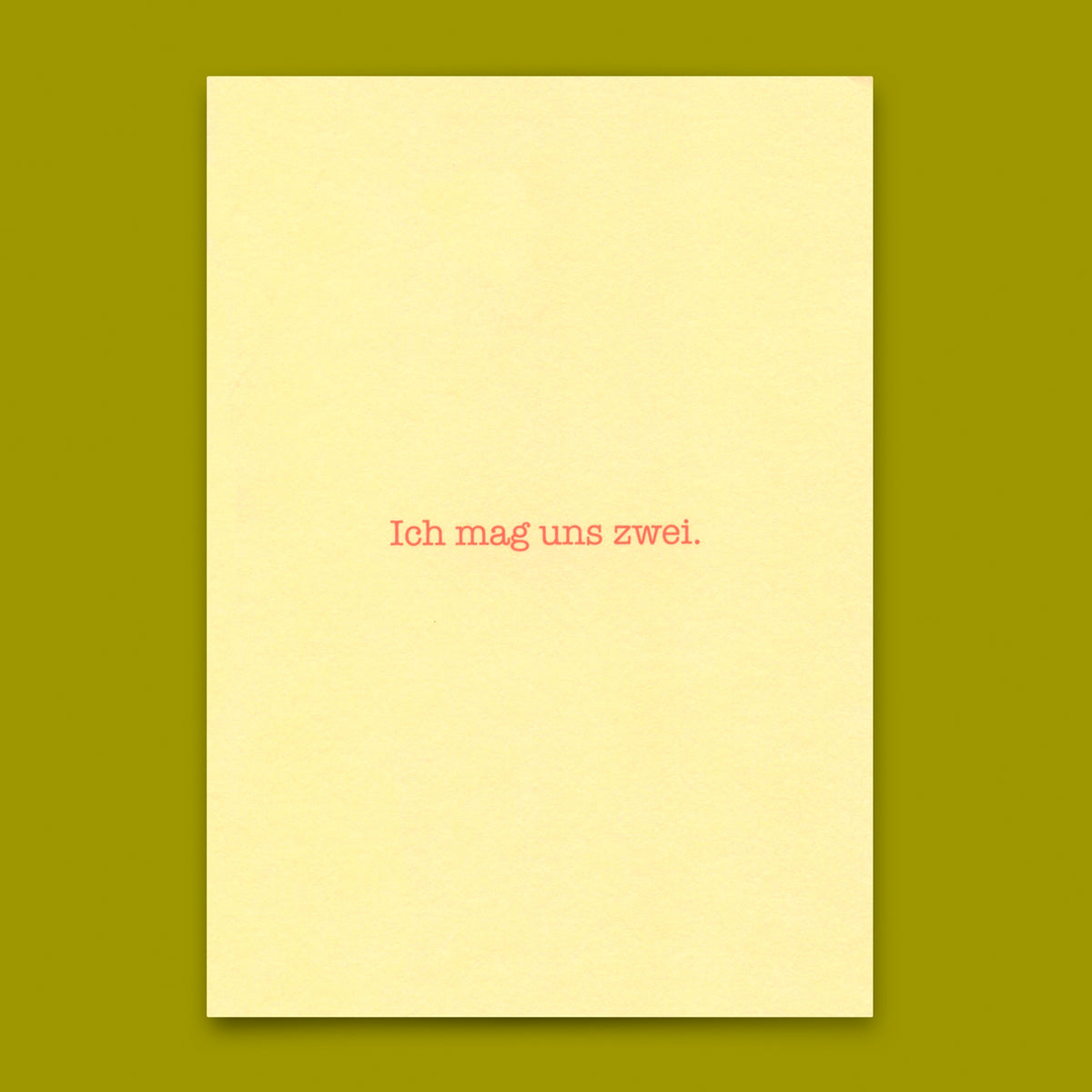 Deli Cards Postkarte "Ich mag uns zwei" | Lustige Karte für Verliebte