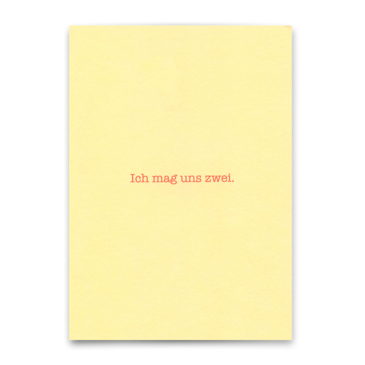 Deli Cards Postkarte "Ich mag uns zwei" | Lustige Karte für Verliebte