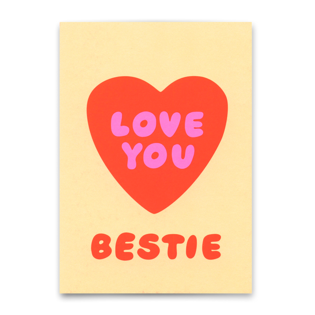 Deli Cards Postkarte "Love you, Bestie" | Schöne Freundschafts-Karte