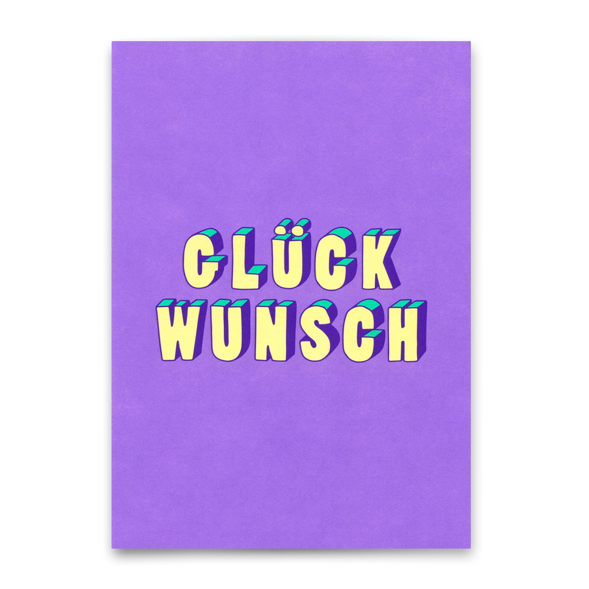 Deli Cards Postkarte "Glückwunsch 3D-Typo" | Coole Karte für jeden Anlass