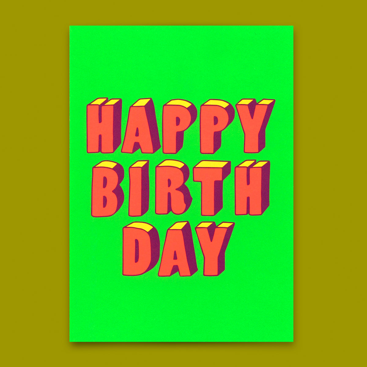 Deli Cards Postkarte "Happy Birthday 3D-Typo" | Coole Karte zum Geburtstag