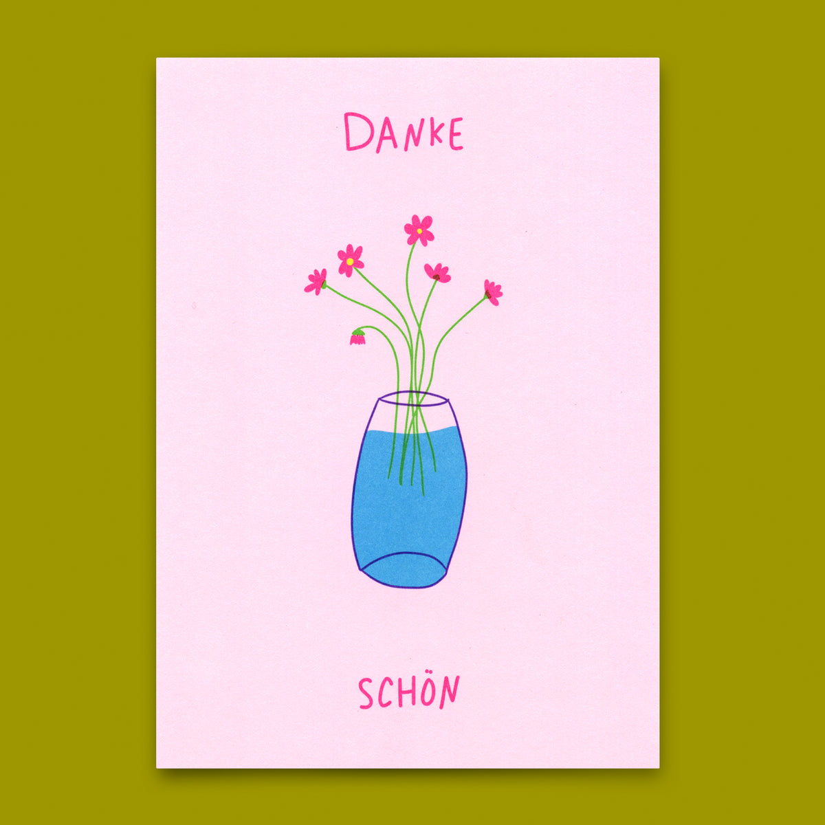 Deli Cards Postkarte "Danke Schön" | Schöne Karte zum Dankesagen