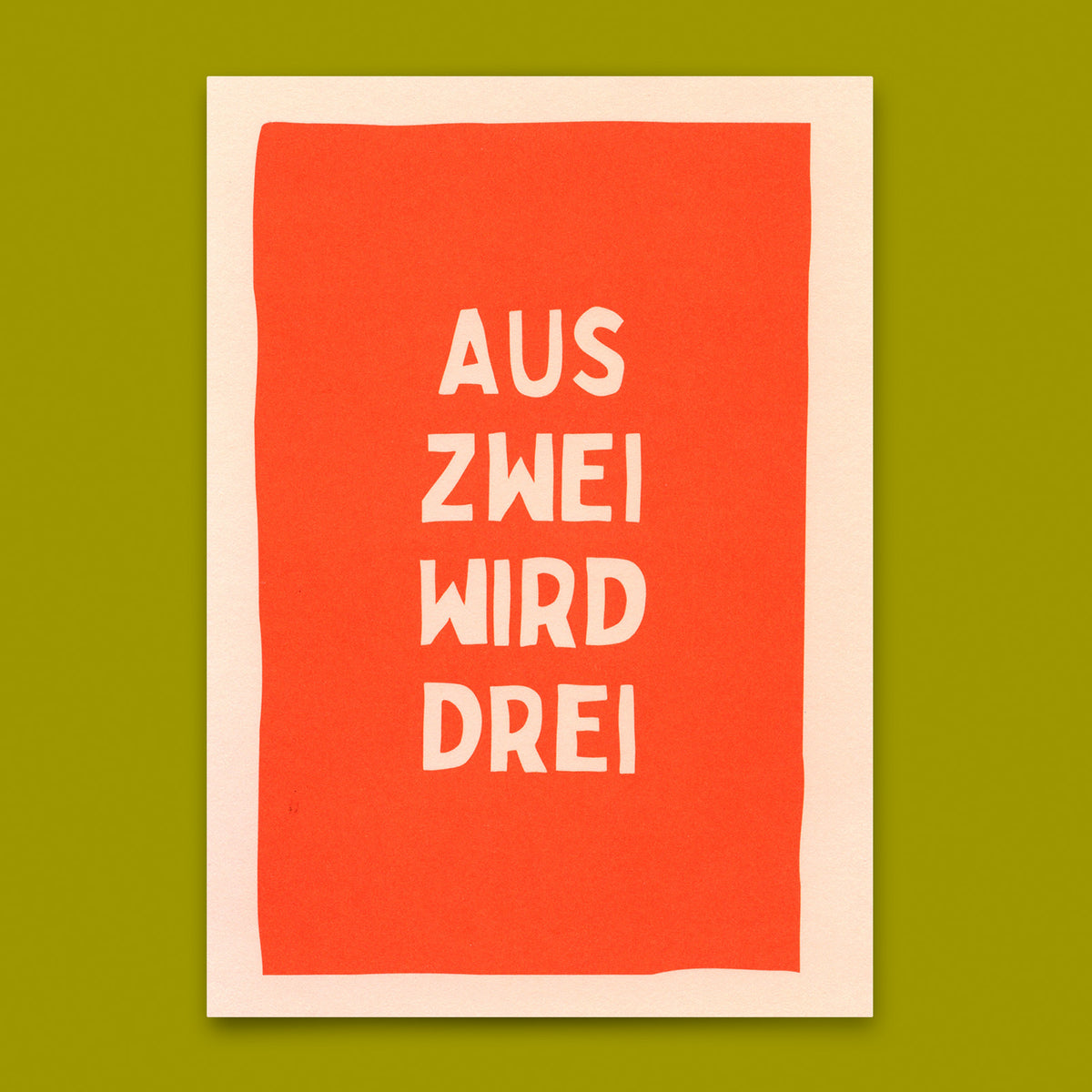 Deli Cards Postkarte "Aus zwei wird drei" | Besondere Karte zur Geburt