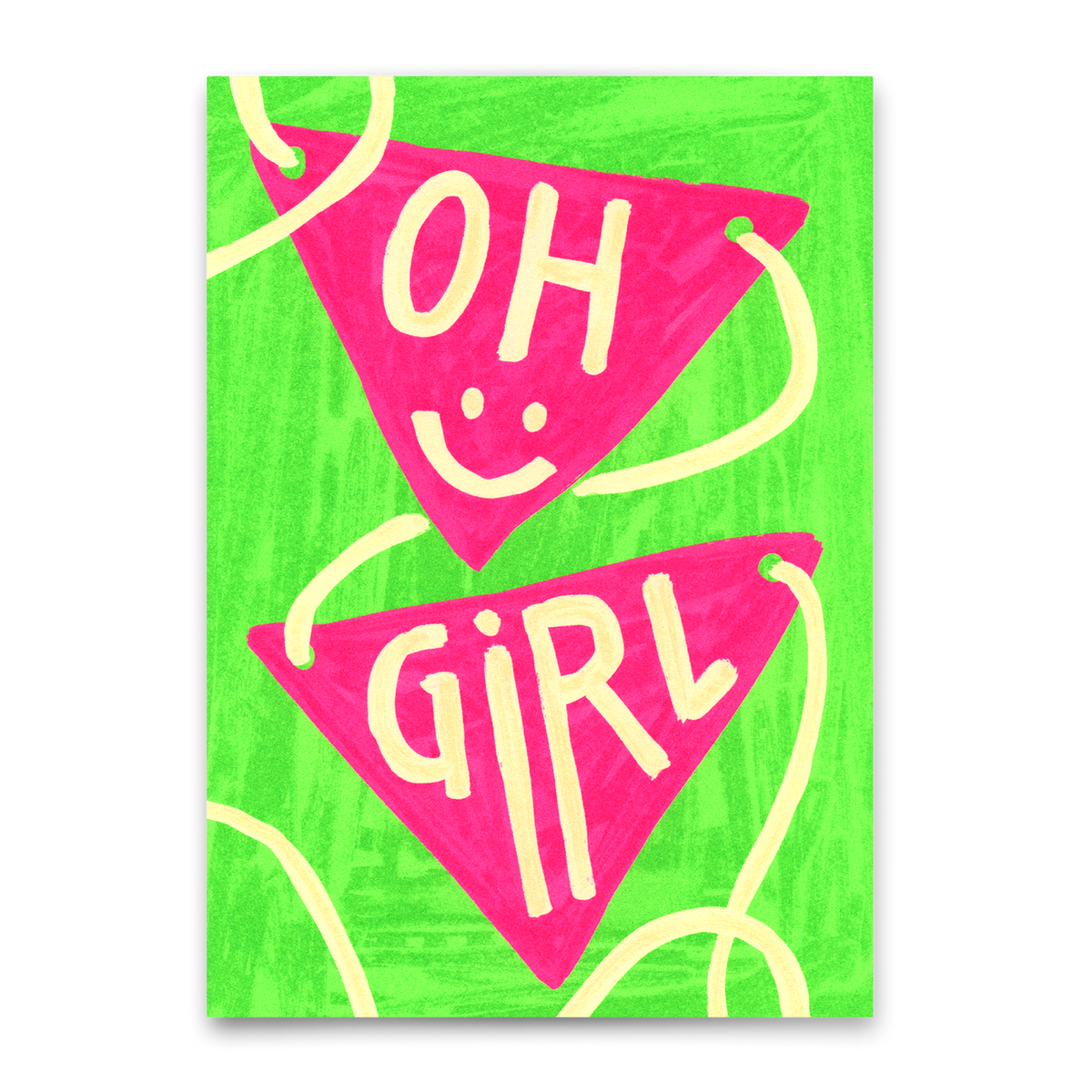 Deli Cards Postkarte "Oh Girl" | Coole Karte für jeden Anlass