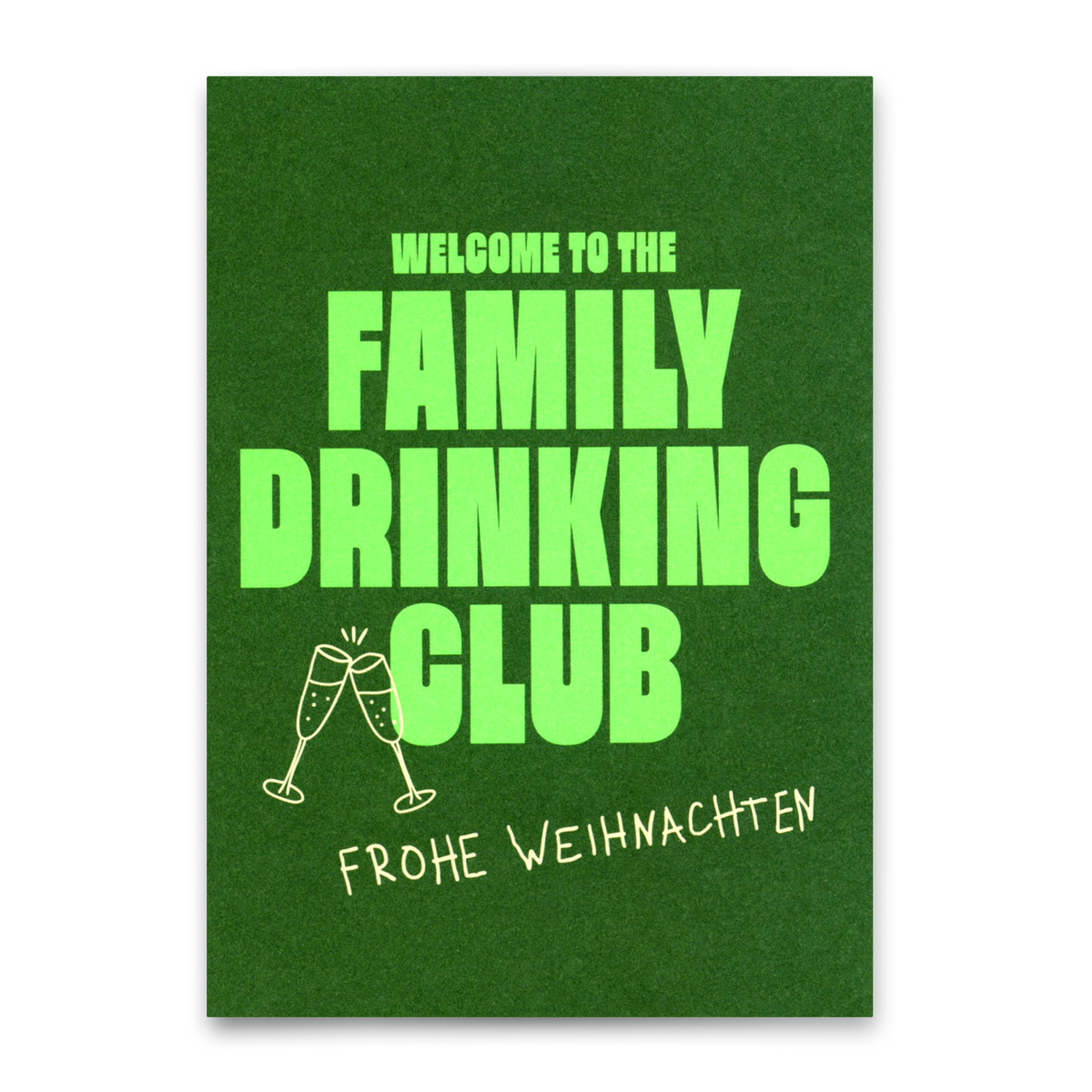 Deli Cards Postkarte "Family Drinking Club" | Lustige Postkarte zu Weihnachten