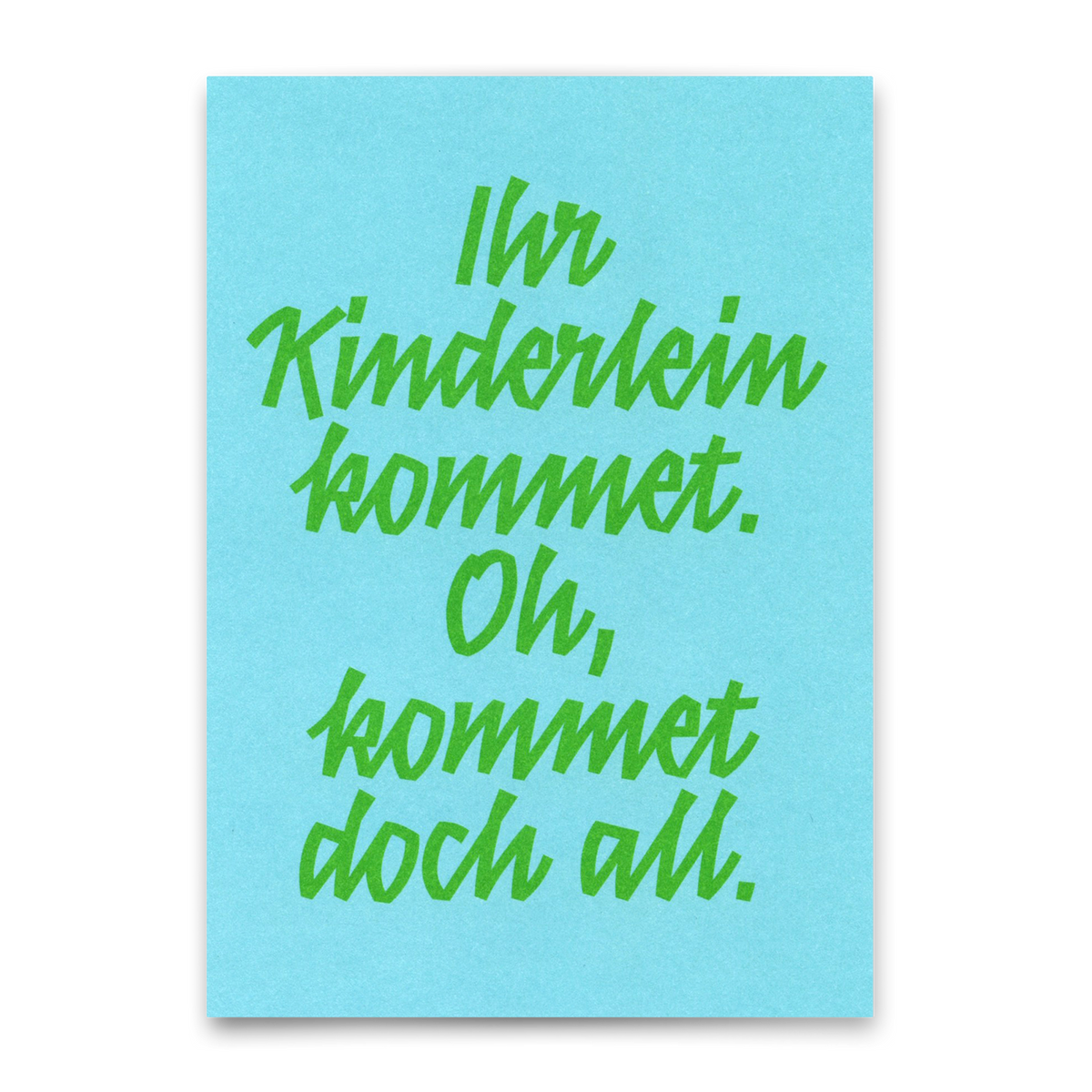 Deli Cards Postkarte "Ihr Kinderlein kommet Typo" | Schöne Postkarte zu Weihnachten