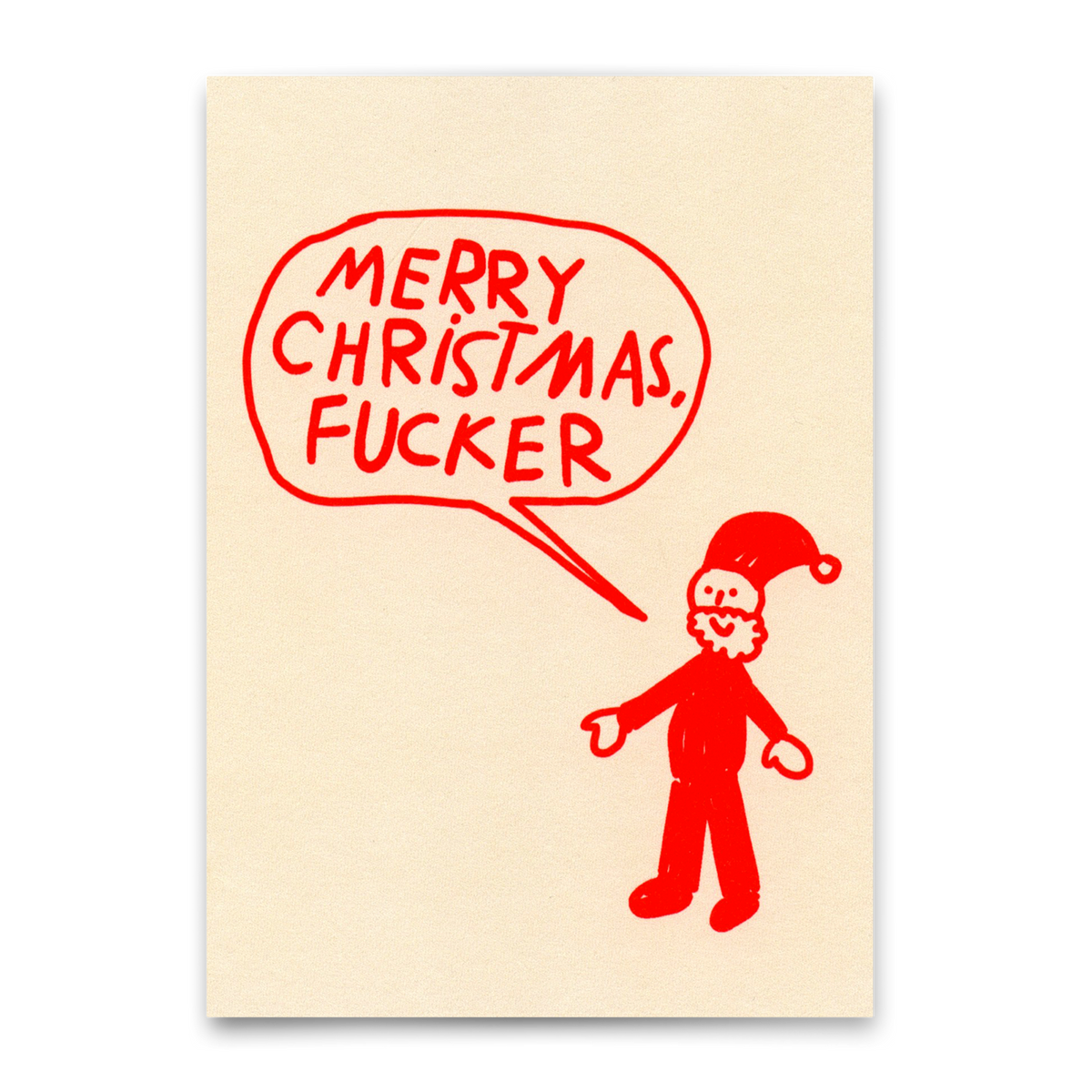 Deli Cards Postkarte "Primitive Santa" | Ausgefallene Postkarte zu Weihnachten