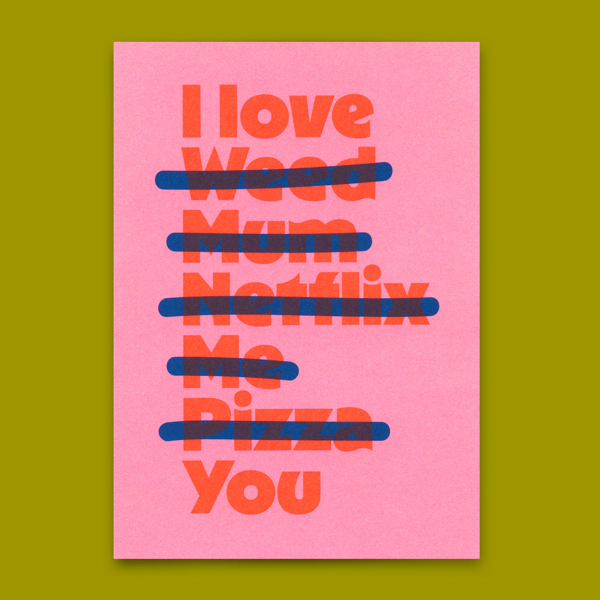 Deli Cards Postkarte "I love … you" | Lustige Karte für Verliebte