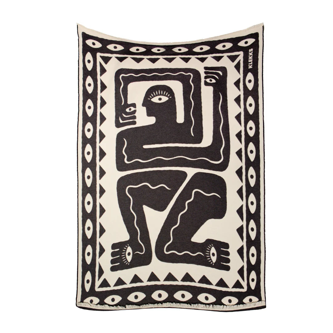 Klekks Decke „Klekks No. 26“ | Weiche Baumwolle mit grafischem Design | Klekks