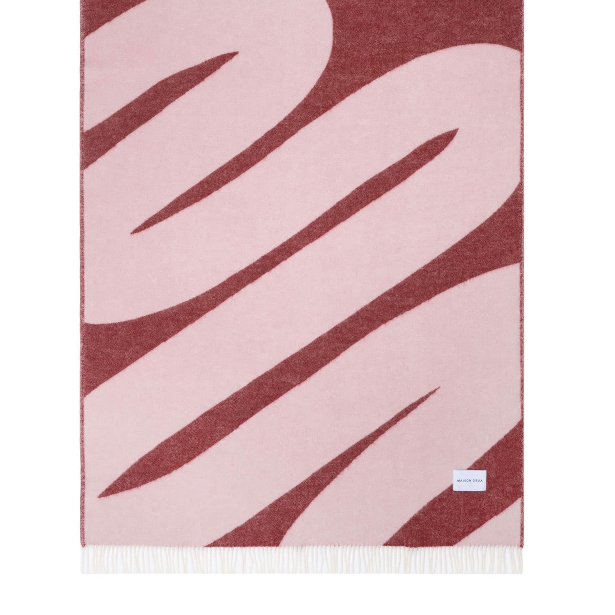 Maison Deux Decke “Swirl” Rosa Bordeaux | 100% Wolle | Maison Deux